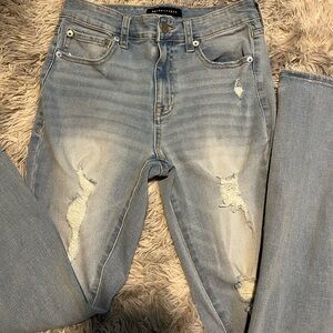 Aeropostale Light Blue Distressed Skinny Jeans